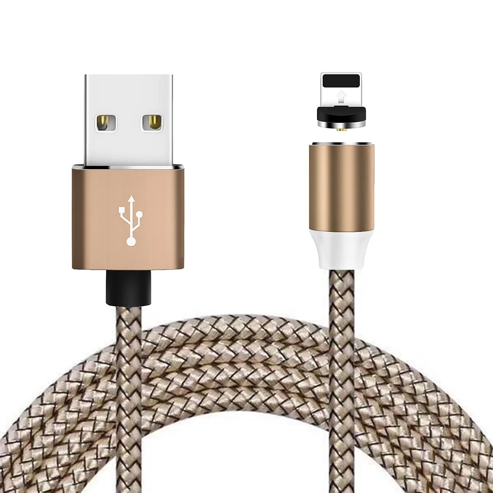 for iPhone GOLD Светодиодный магнитный usb-кабель для iPhone Xs Max XR X 7 8 Micro type C зарядное устройство для быстрой зарядки Магнитный зарядный USB-C type-C для honor 10 9 8 - Цвет: for iPhone GOLD