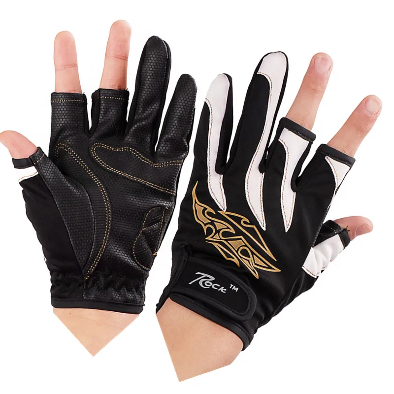 Одна пара рыболовных перчаток Нескользящие с 3 пальцами удобные перчатки для