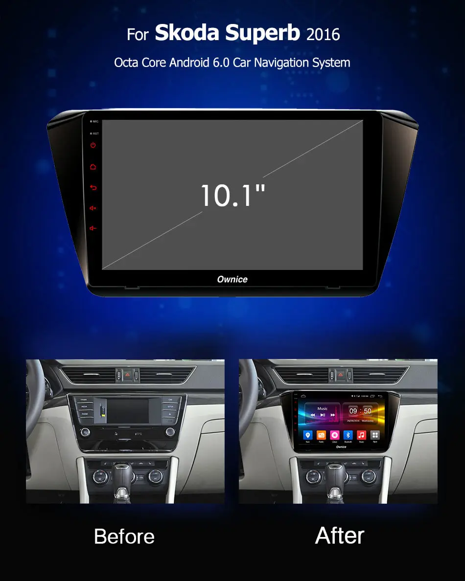 Ownice K1 K2 Octa 8 Core автомобильный DVD плеер 2 ГБ + 32 Android 1 10 &quotgps для радио навигации Skoda