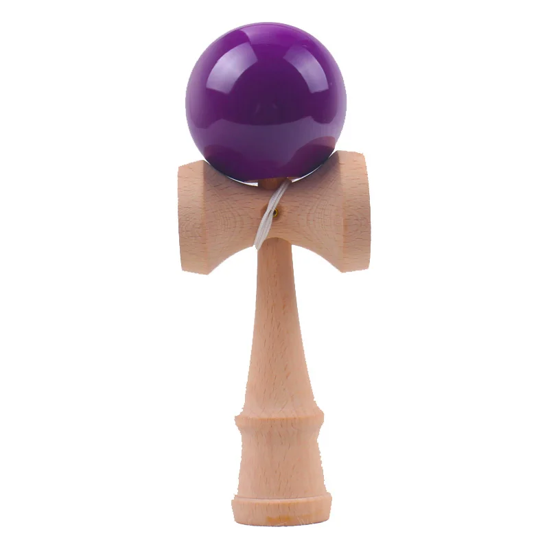 Purple Деревянная игрушка Kendama для детей и взрослых, 18 см, искусственная краска, трещины, профессиональный Kendama, умелый мяч для жонглирования, традиционная игра, игрушка для спорта на открытом воздухе - Цвет: Purple