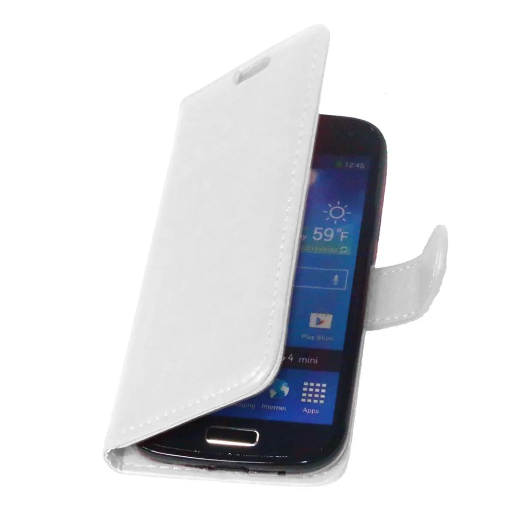 Luxury fashion solid color wallet flip leather cover case for Samsung Galaxy S4 mini i9190 phone coques etuis carcasa funda |