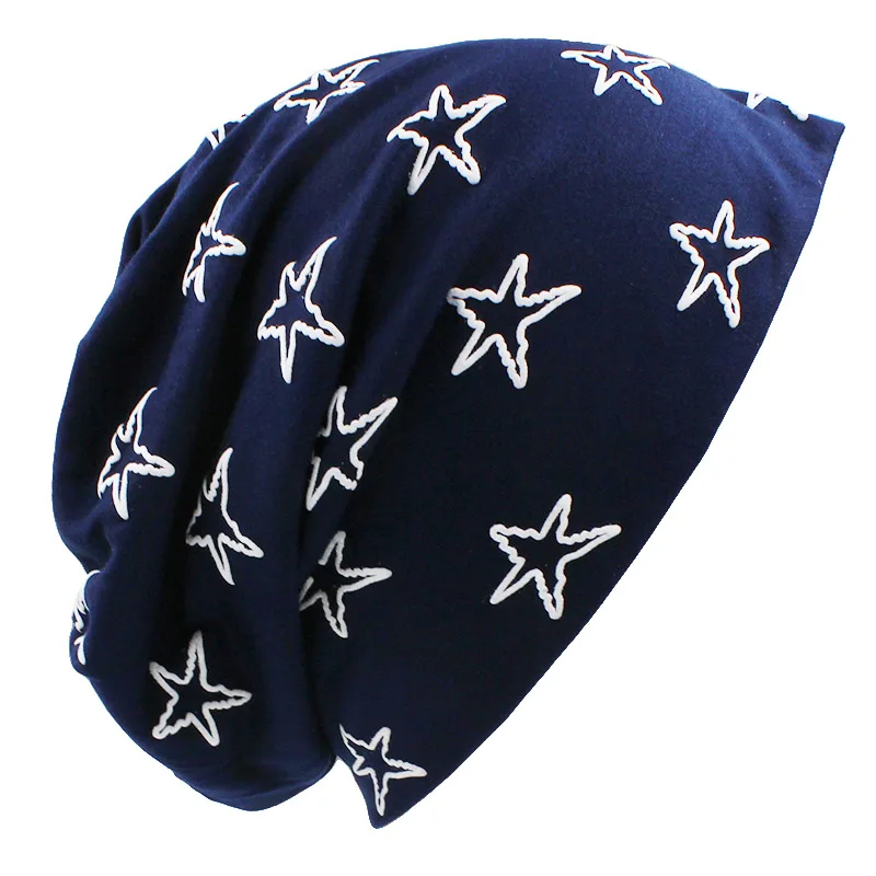 Lovingsha Для женщин Beanies звезды Дизайн Для мужчин шляпа моды взрослых Марка осень-зима Шапки для девочки тонкий мальчик шапка женская шляпа Кепки HT070 - Цвет: Navy Blue