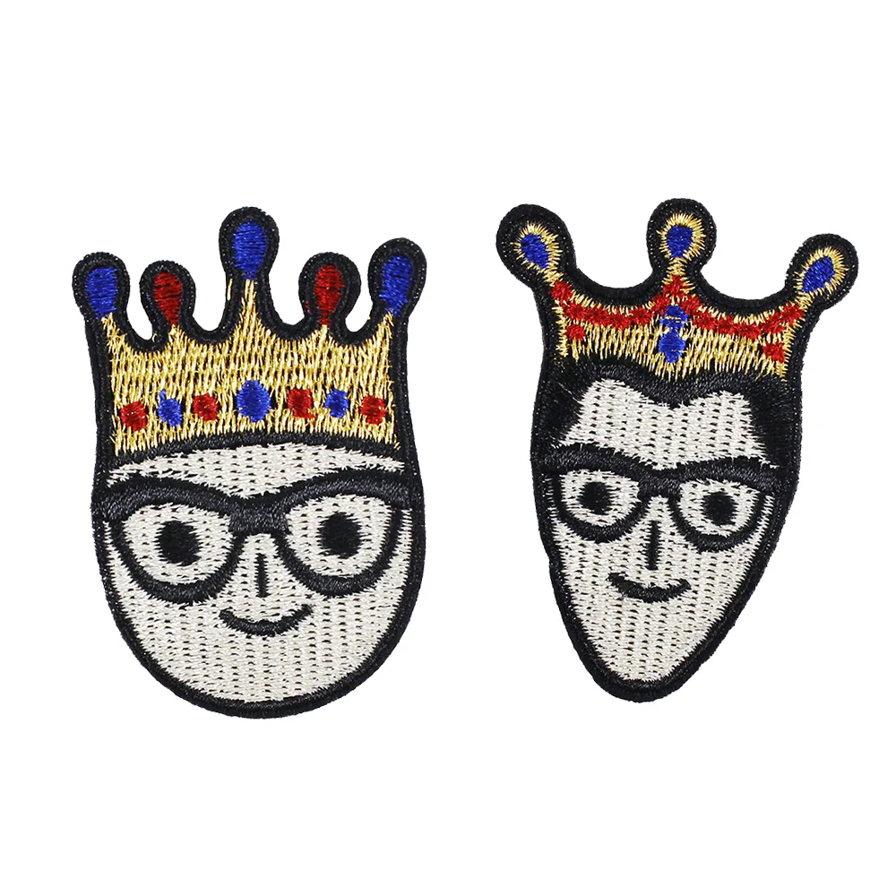 10 комплектов вышивка Корона семейная голова узор ткань нашивки мотивы значок