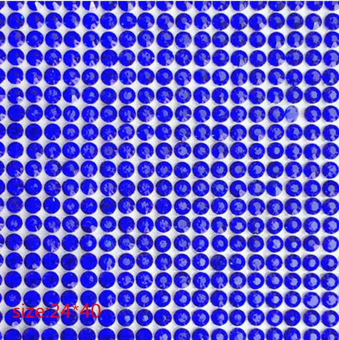 blue 40cm Стекло горный хрусталь отделка Hotfix Стразы кристалл сетки окантовка Свадебный бисером аппликация в рулоне для платья одежда ювелирные изделия - Цвет: blue 40cm