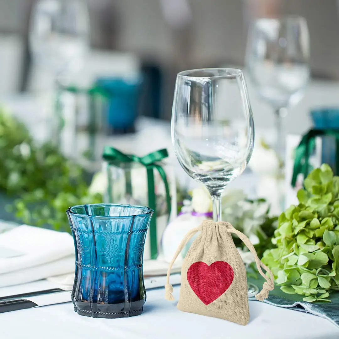 Индивидуальные подарочные пакеты на шнурке из хлопка и льна 8x10 см 10x15 маленькие