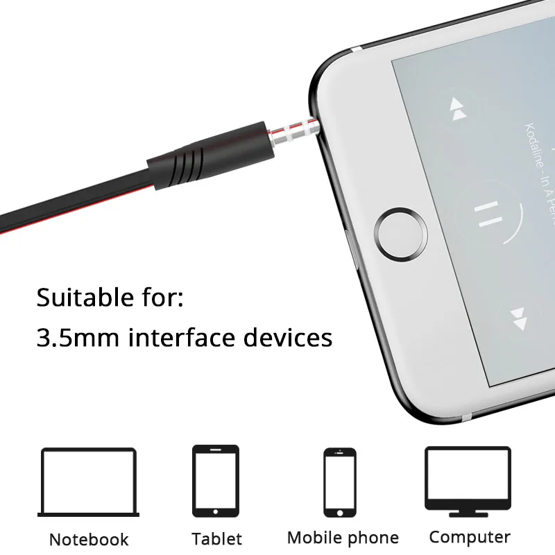 Наушники 3 5 мм Проводная гарнитура Спортивная с микрофоном для iPhone Xiaomi Meizu