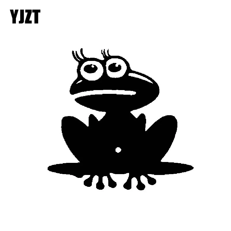 

YJZT 14.4CM*12.6CM Cartoon Amphibians Dazzling Artistic Vinyl Decal Car Sticker Black/Silver C19-0956