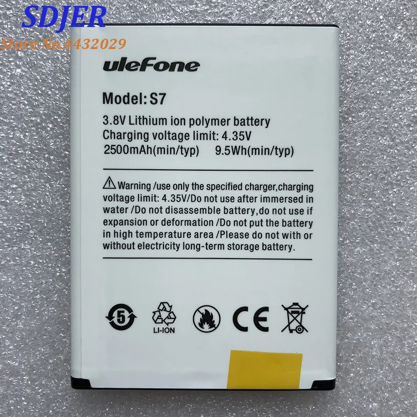 100% Новый оригинальный Ulefone S7 запасные части 2500 мАч резервная батарея для