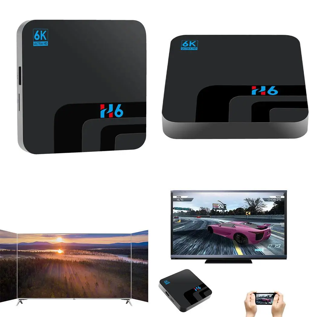Четырехъядерный WIFI ТВ бокс Android 9 0 Смарт 4G DDR3 32G EMMC ROM телеприставка 6K 3D H.265