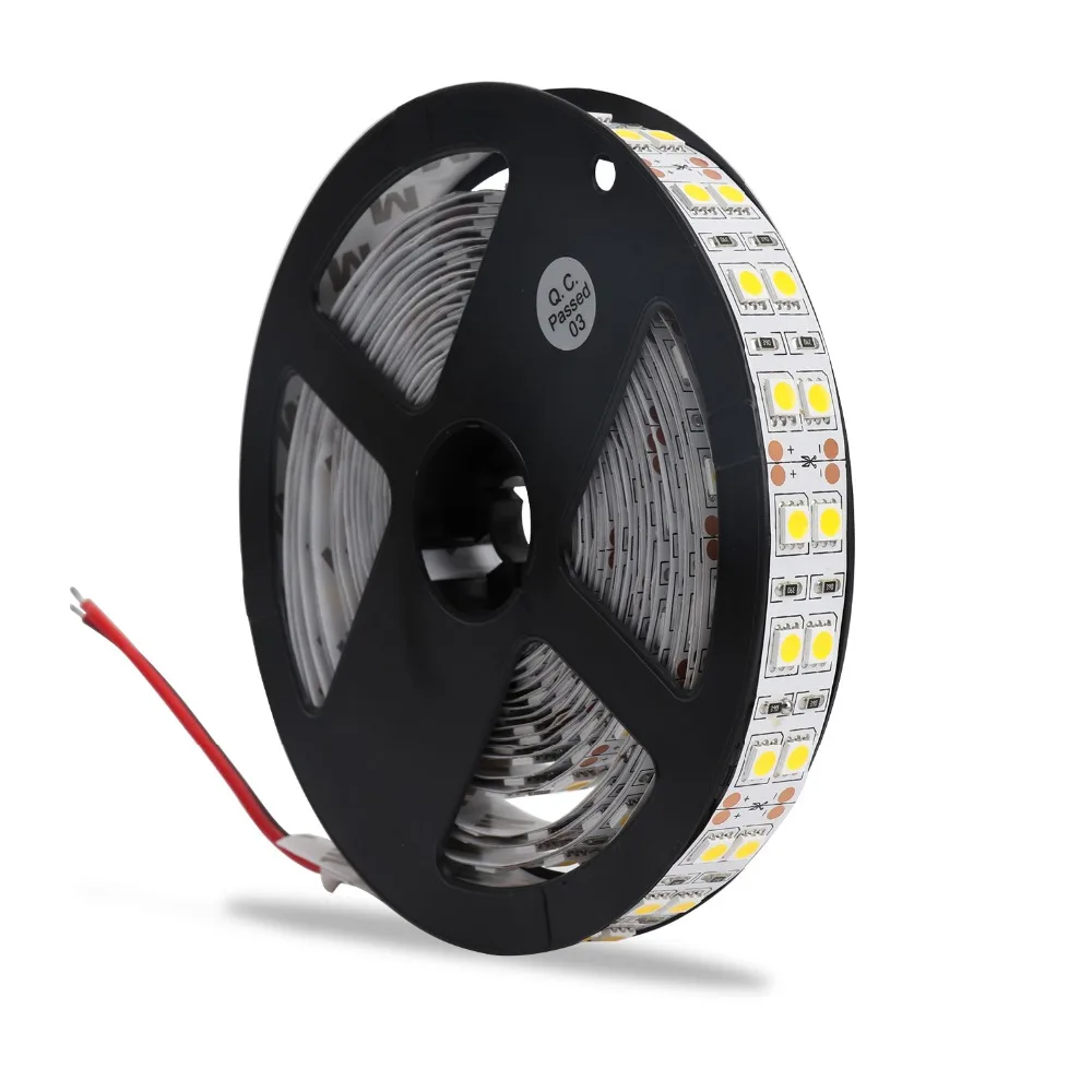 Двухрядные SMD5050 RGB Светодиодные ленты светильник 120 светодиодов/M DC12V гибкие