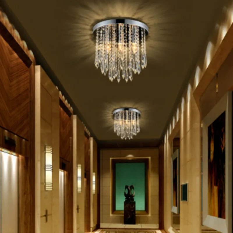 Современная мода роскошный круглый кристалл Led E14 потолочный светильник для