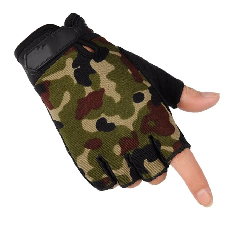 half-Camouflage Мужские легкие дышащие тактические перчатки для верховой езды Нескользящие износостойкие перчатки с полными пальцами - Цвет: half-Camouflage