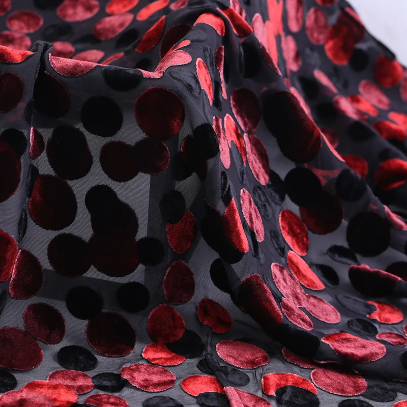 Tissus Анкара с принтом в горошек шелковая ткань хлопок сатин Бархат Шелк плюшевая