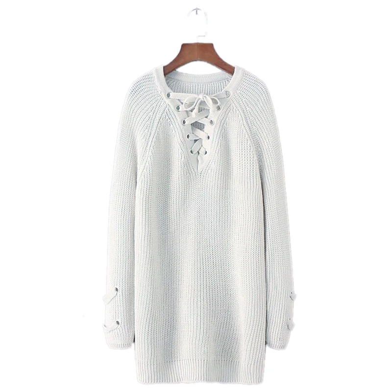 2017 sweater Women Long V Collar Pullovers Quick Sell Female Clothing Europe And The United States Vestidos MMY69105 | Женская одежда