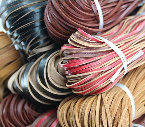 

Louleur 5meter/lot Black Genuine Cow Flat Leather Cord 3mm 5mm 8mm 10mm Leather Rope For Bracelet Diy Jewelry Making Findings