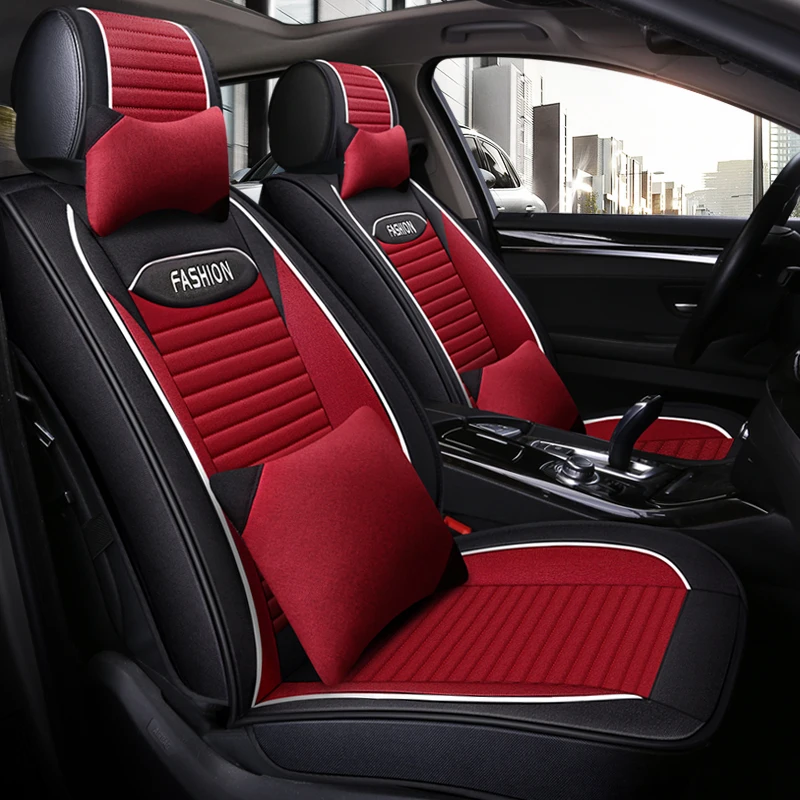 Высококачественное льняное волокно чехол для автомобильного сиденья Fiat 500 pand a