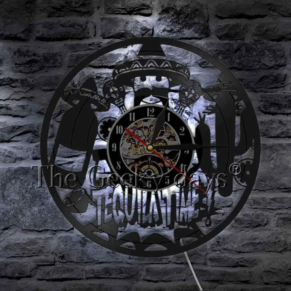 Настенные часы с виниловой пластиной персональные для бара алкоголя ресторана