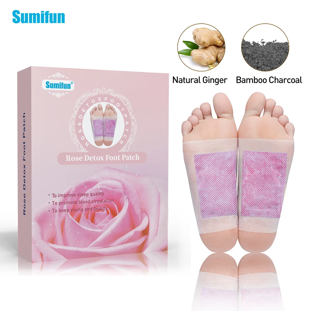 

12Pcs/Box Rose Detox Foot Patches Improve Sleep Quality Loss Weight Slim Patch 100% Original Chinese Medical Plaster K04001
