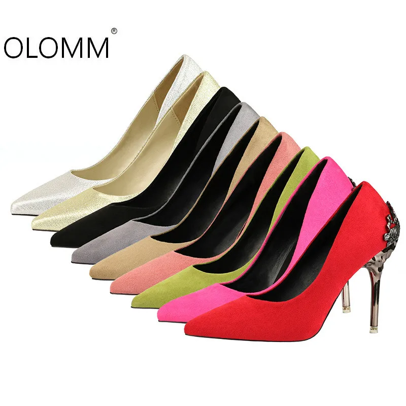 

Europe and The United States Matte Stiletto Super High Heel Suede Wedding Shoes Elegant Womens Shoes Pointed Wild High Heels