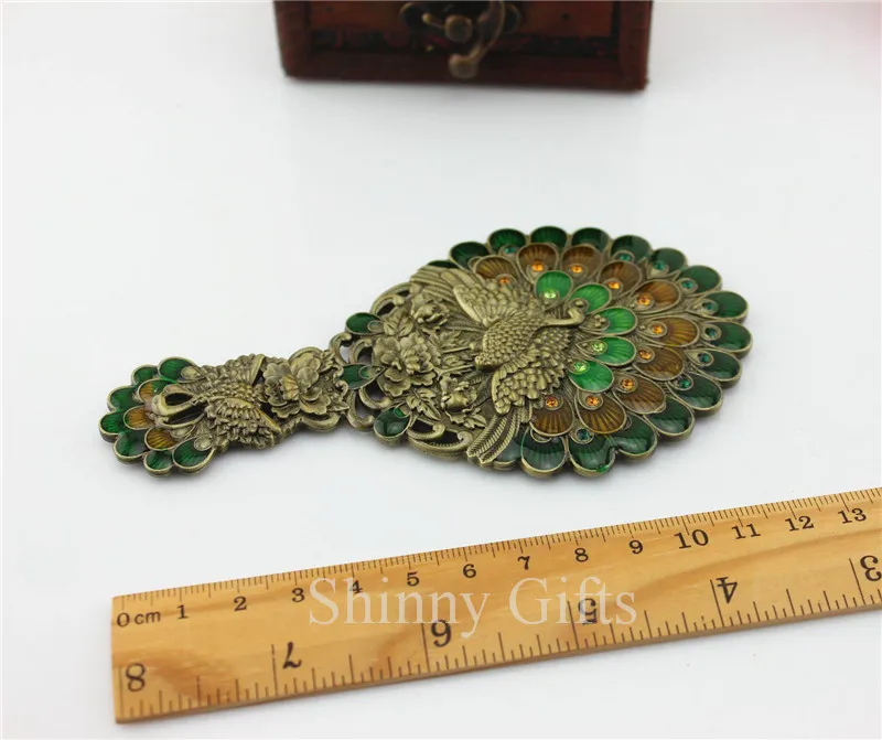 Павлин дизайн косметическое зеркало и расчетёска в комплекте свадебные подарки