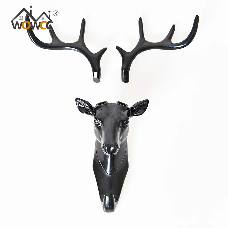 

WOWCC Wall Decor Creative Antlers Hooks American Style Household Decor Hooks Multi-purpose Wall Coat Keys Bags Clothes Hook
