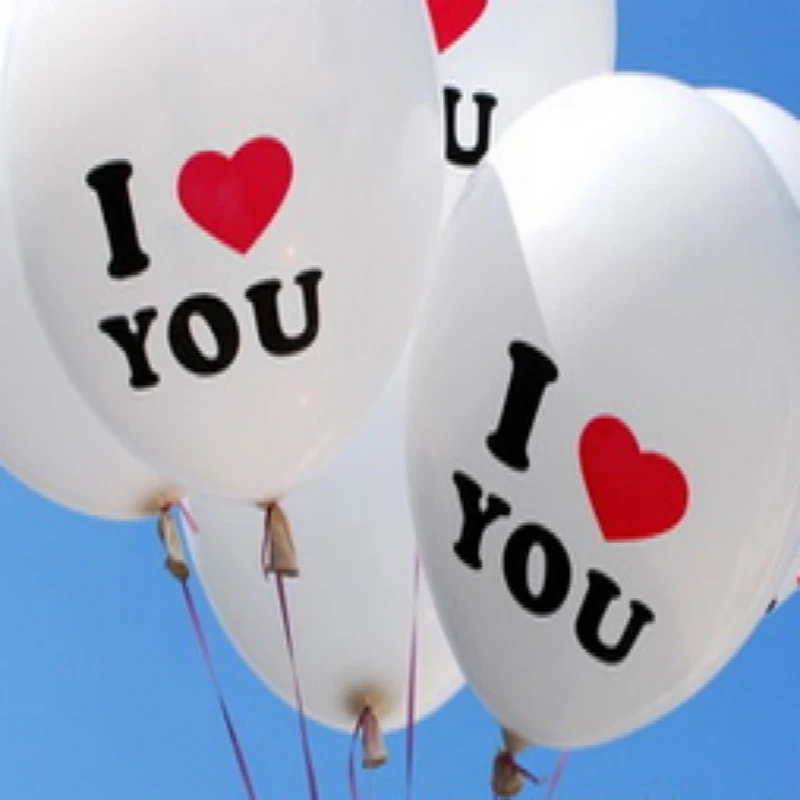 Деликатный 12 см со стразами латексных воздушных шаров с надписью I LOVE YOU воздушные
