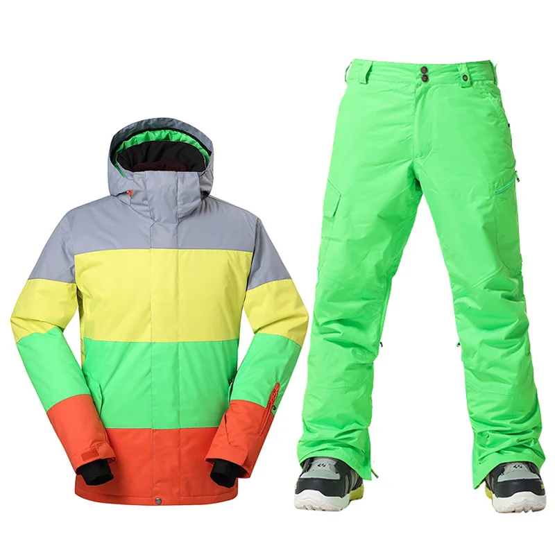 

GSOU SNOW Brand Winter Ski Suit Men Ski Jacket Pants Waterproof Snowboard Sets Outdoor Skiing Snowboarding Snow Suit Sport Coat