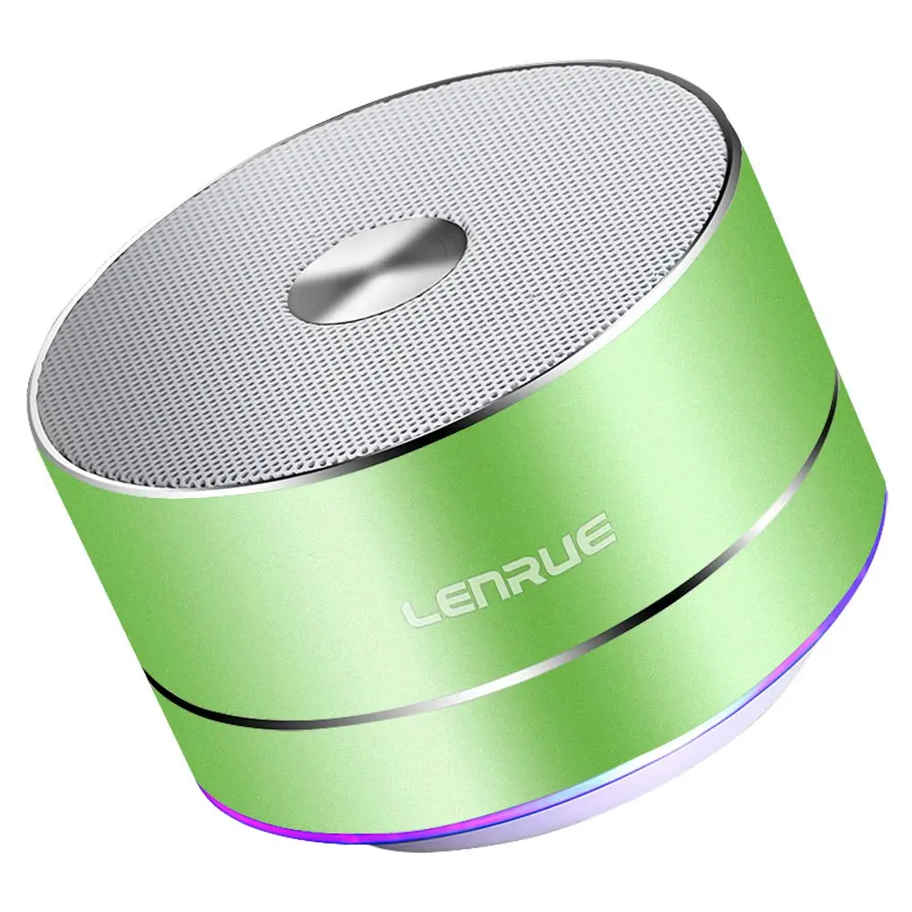 Grass green Портативный ledбеспроводной Bluetooth динамик Улучшенный стерео мини сабвуфер, Встроенный AUX микрофона/TFcard поддерживается/обновленная версия - Цвет: Grass green
