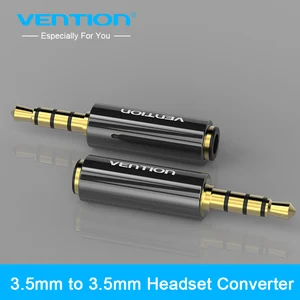 Vention 4 Pole 3,5 мм до 3,5 мм RCA аудио Позолоченные разъемы для наушников, адаптер, штекер, стерео гарнитура