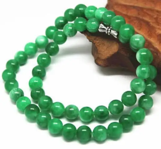 Бесплатная доставка китайская ручная работа натуральный жадеит ожерелье длиной