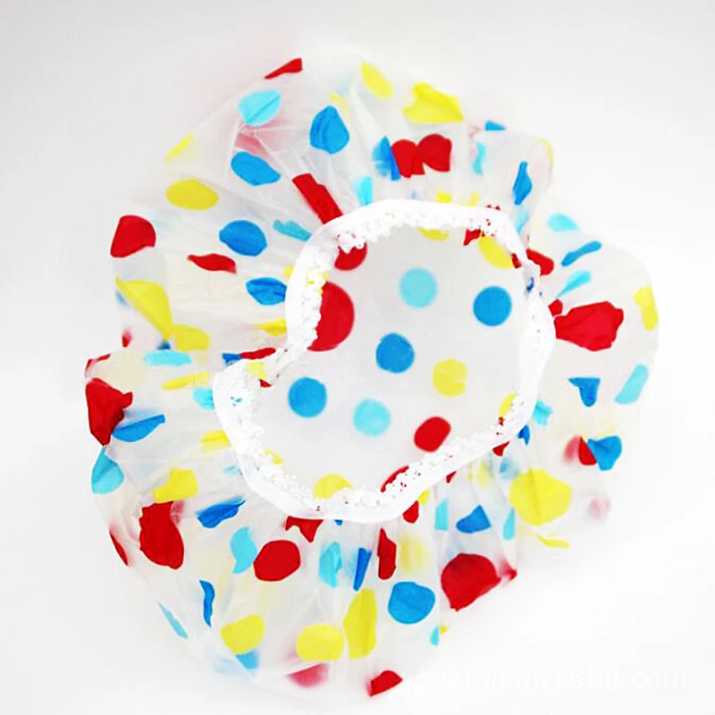 

1pc Shower Caps Waterproof Non-woven Pleated Anti Dust Hat Women Bath Caps for Spa Hair Salon