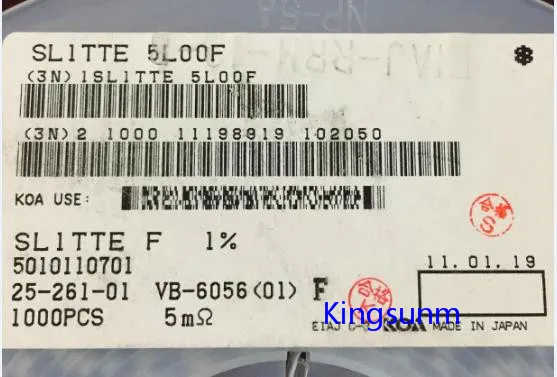 Бесплатная доставка 10 шт. 2512 1 Вт SL1TTE5L00F 5MR 0.005R 1% KOA пластырь с низким