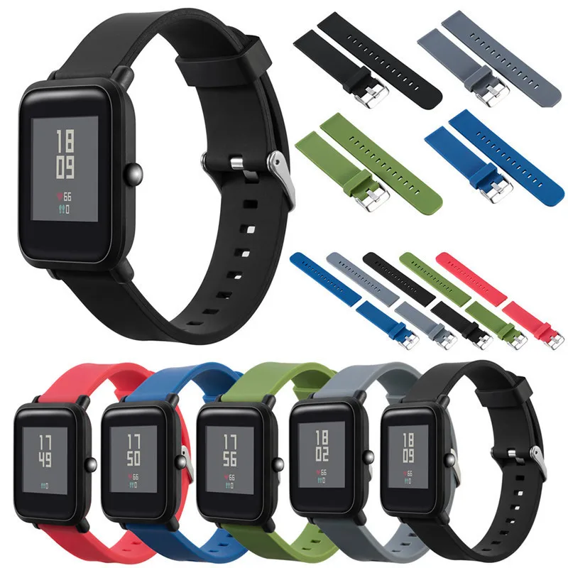 Силиконовый сменный ремешок для наручных часов Xiaomi Huami Amazfit Bip BIT PACE Lite Youth Smart Watch