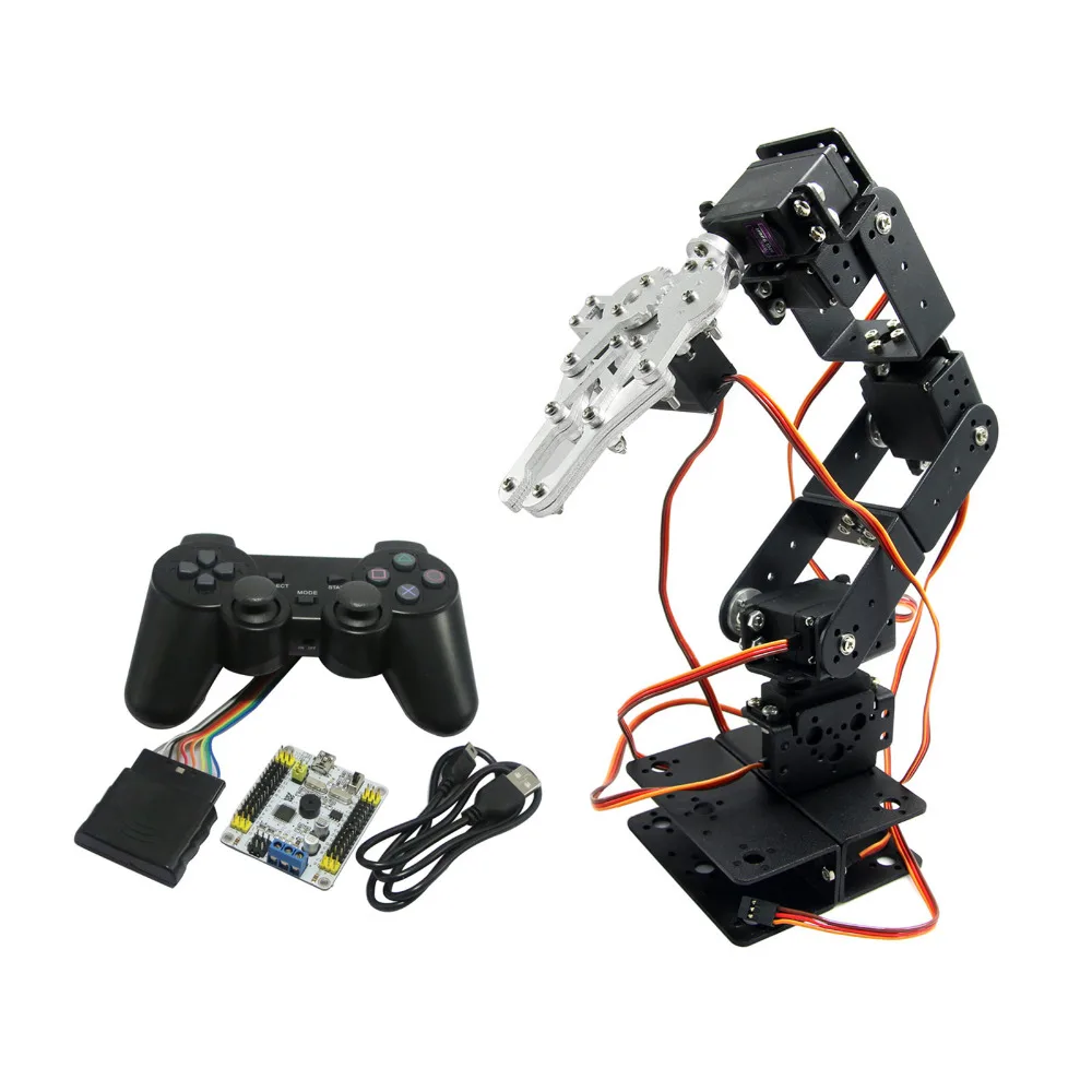 

6DOF Robot Arm Mechanical Robotic Arm Clamp Claw & Servos & Controller for Arduino TZT2U