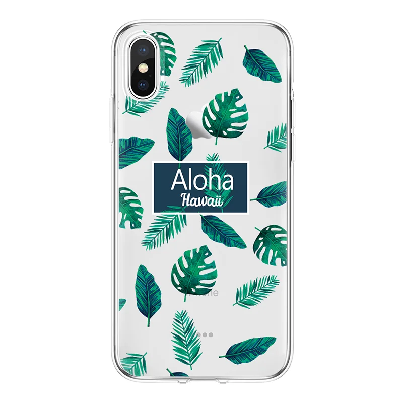 Для iPhone X чехол для мягкого 4 4S 5 5S 5C SE Fundas 7 Plus 8 8Plus 6 6S листья TPU |