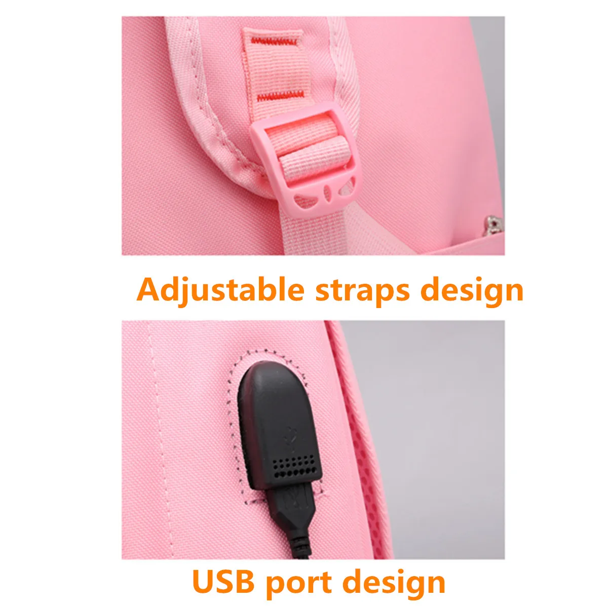 Женский рюкзак usb зарядка Оксфорд рюкзаки тканевые школьные сумки для подростков девочек дорожный Рюкзак Школьные сумки с пенал Чехол