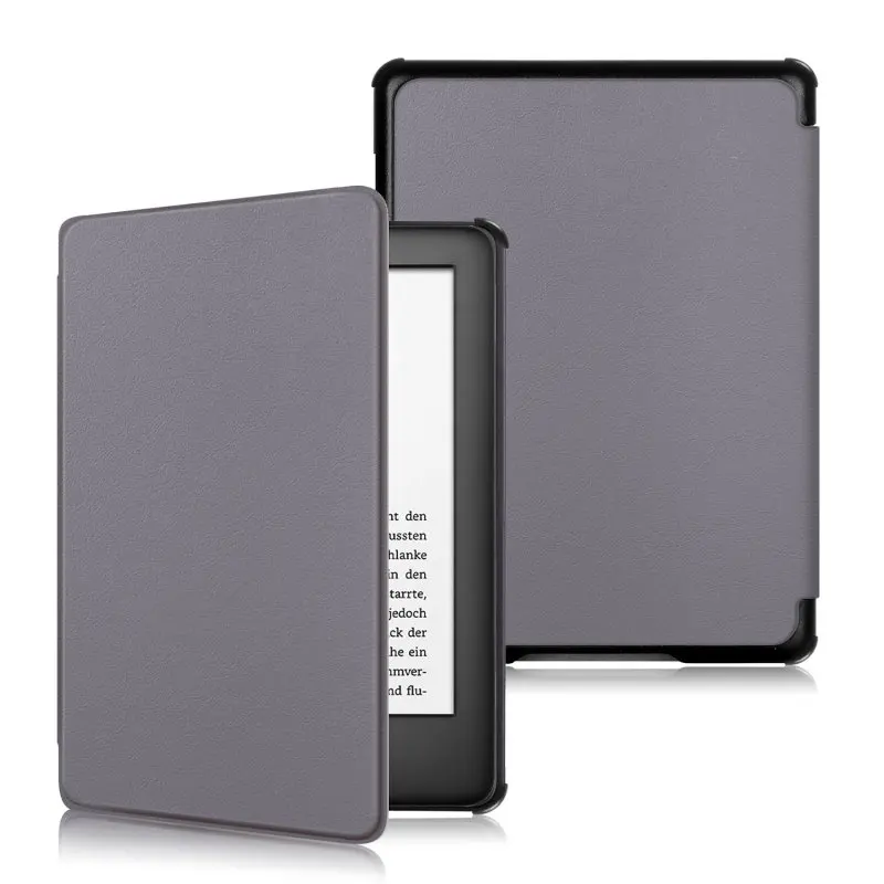 Премиум кожаный умный противоударный чехол для Amazon New Kindle 6,0 10 поколения, чехол Funda Coque+ стилус - Цвет: Серый