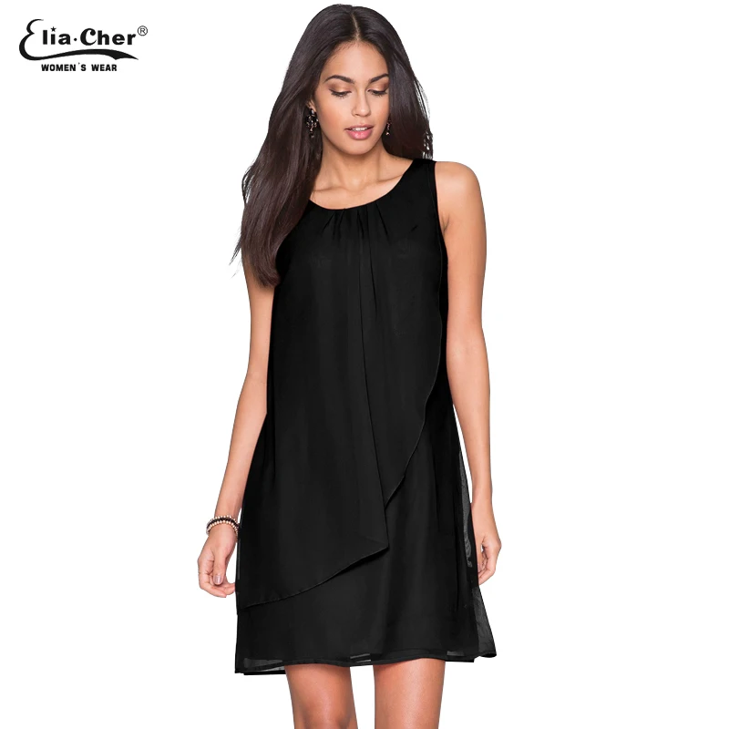 Платье женское шифоновое повседневное черное лето 8611|elegant summer dress|summer dresschiffon dress |