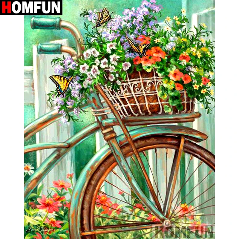 Алмазная живопись HOMFUN A11711 алмазная вышивка цветок велосипед полная выкладка