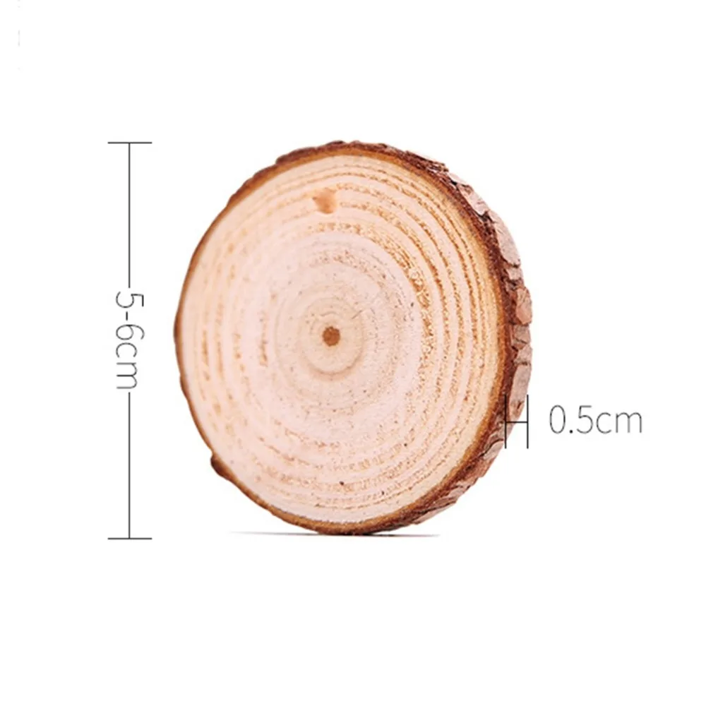Santa Claus New Year Natural Round Wood chip Christmas Tree Ornaments Pendant Hanging Gifts Xmas Decor Home Party Decorations | Дом и сад