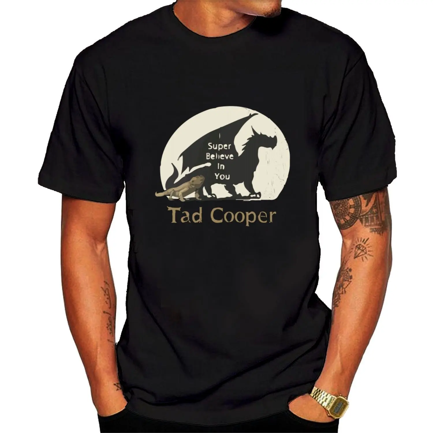 Для Мужчин's Галавант я супер Believe In You Tad Cooper V2 футболки черный 100% хлопок модная
