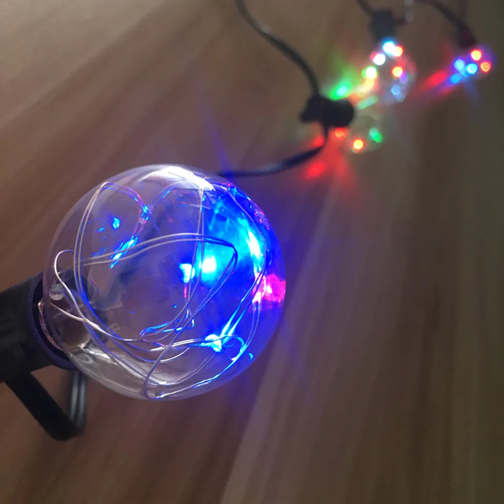 Новинка 8 м 25X G40 Рождественская светодиодная RGB медная гирлянда дневные фонарики
