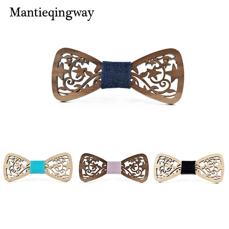 Mantieqingway большой деревянный галстук бабочка для мужчин классические деревянные