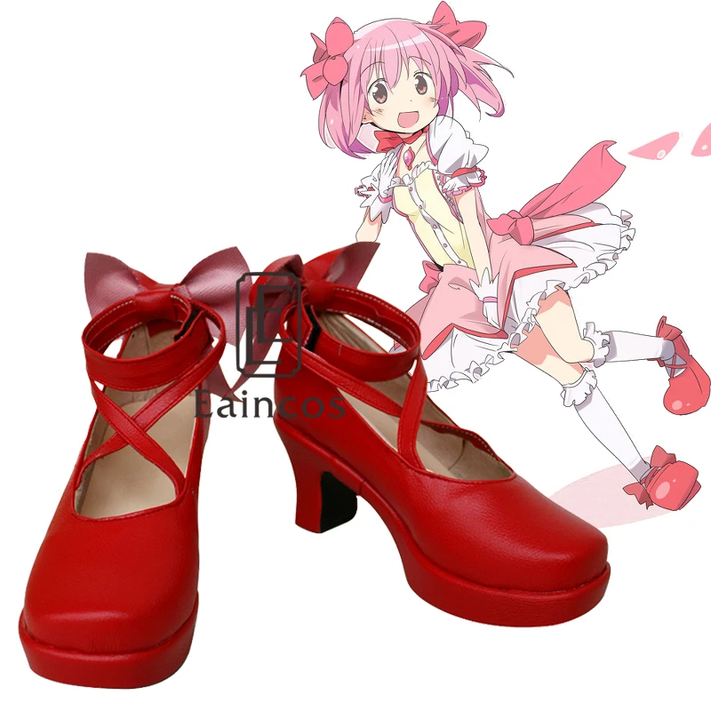 

Аниме Puella Magi Madoka Magica Kaname Madoka Косплей красная обувь на заказ