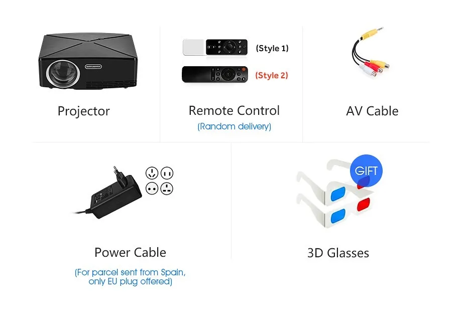 AUN C80 HD мини-проектор, 1280x720 P, видео проектор, 3D проектор. Поддержка 1080 P, HD-IN, USB,(опционально C80 до Android версии WiFi