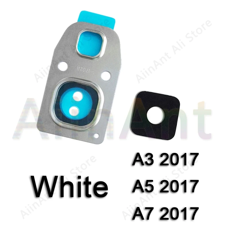 A320 White Для samsung Galaxy A3 A5 A7 A320 A520 A720 задняя камера стеклянная крышка объектива Кольцо с наклейкой - Цвет: A320 White
