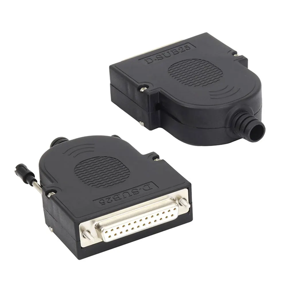 DB25 Welding-free Male Plug Female Socket Screw Lock Shell Kit 2 Rows 25 Pin Serial Port Connector D-SUB Adapter | Электроника
