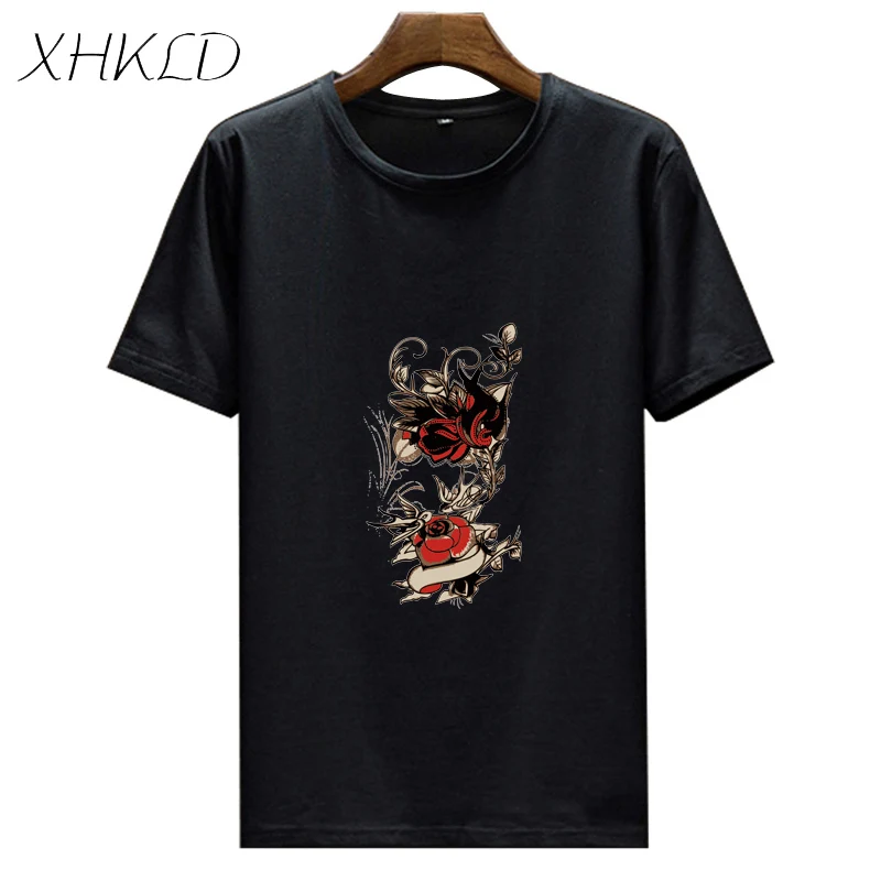 Mens Floral T Shirts Harajuku Flower Print Hip Hop Casual Short Sleeve Men Tops Tees Cotton Streetwear Camisetas Hombre Camisa | Мужская