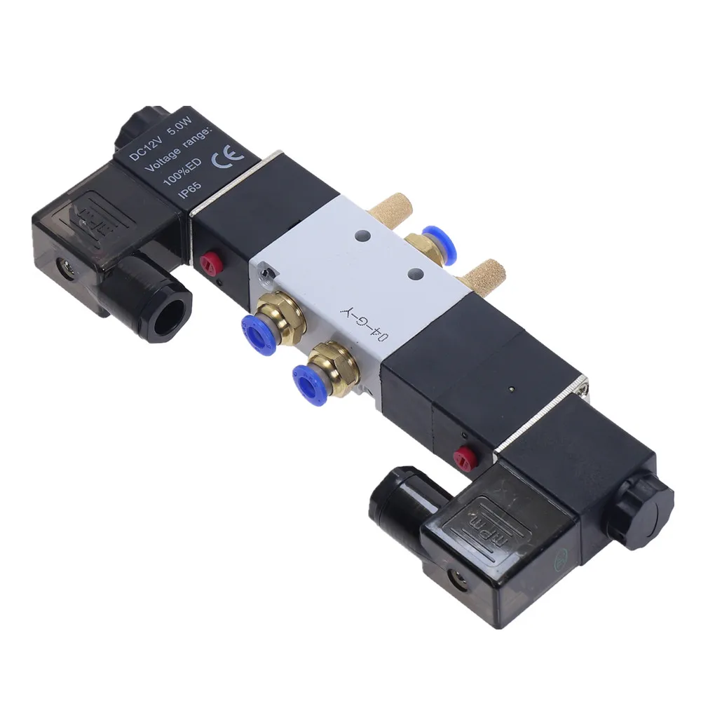 AIRTAC 4V230-08C 5 Way 3 позиции 1/" Пневматический электромагнитный клапан DC12V DC24V AC110V AC220V w фитинги разъем 4681012 мм