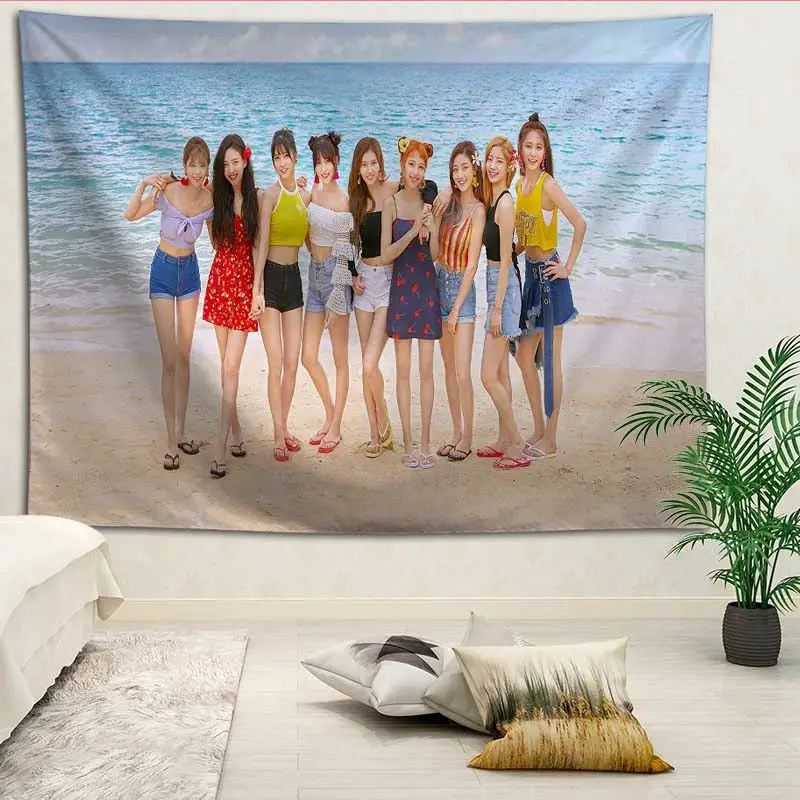KPOP дважды Настенный декор гобелен макет комнаты живопись фон украшение стены постельное белье гобелены логотип на заказ - Цвет: 10